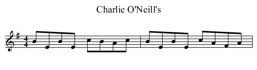 Charlie O'Neill's - staff notation