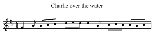 Charlie over the water - staff notation