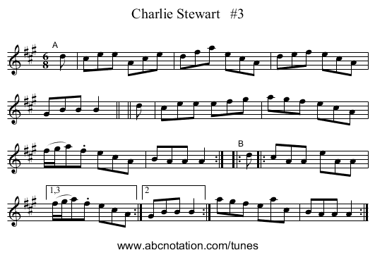 Charlie Stewart   #3 - staff notation