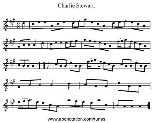 Charlie Stewart. - staff notation