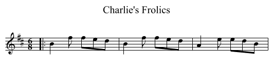Charlie's Frolics - staff notation