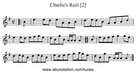 Charlie's Reel [2] - staff notation