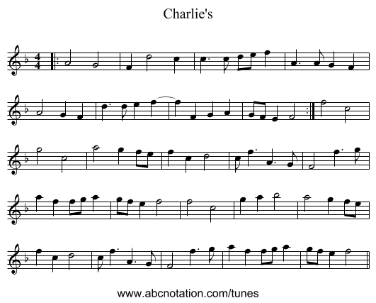 Charlie's - staff notation