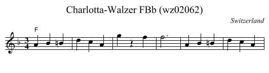 Charlotta-Walzer FBb (wz02062) - staff notation