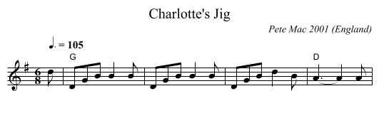 Charlotte's Jig - staff notation