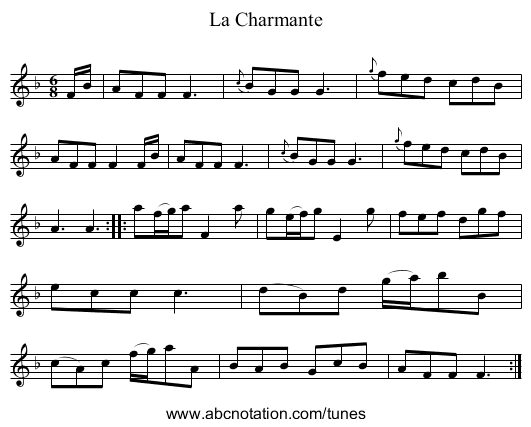 Charmante, La - staff notation