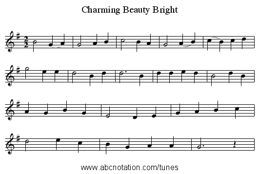 Charming Beauty Bright - staff notation