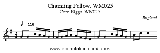 Charming Fellow. WM025 - staff notation