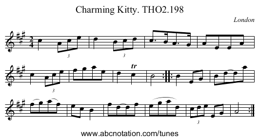 Charming Kitty. THO2.198 - staff notation
