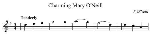 Charming Mary O'Neill - staff notation