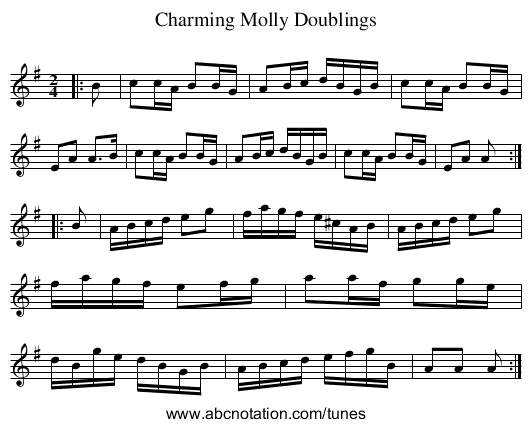 Charming Molly Doublings - staff notation