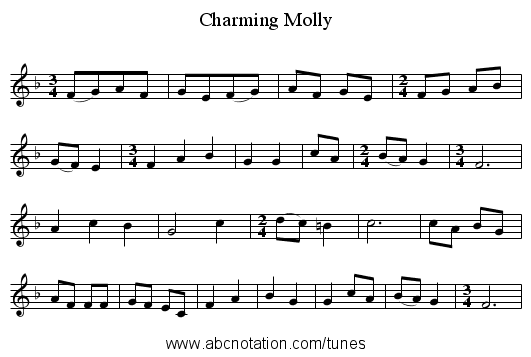 Charming Molly - staff notation