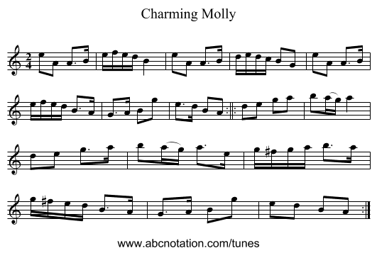 Charming Molly - staff notation