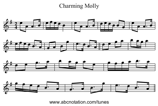 Charming Molly - staff notation