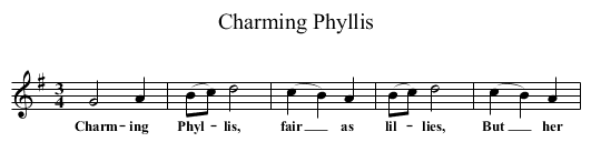 Charming Phyllis - staff notation