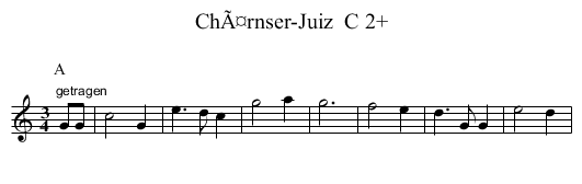 ChÃ¤rnser-Juiz  C 2+ - staff notation