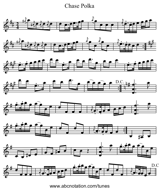 Chase Polka - staff notation