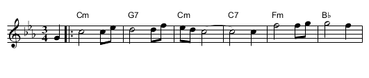 Chasene valtz - staff notation