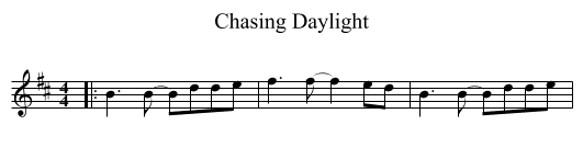 Chasing Daylight - staff notation