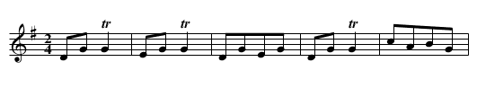 Chasse D'Amour, or Lovers' Hunt - staff notation