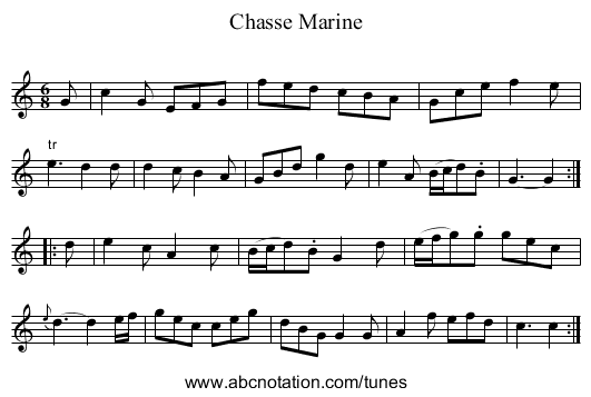 Chasse Marine - staff notation