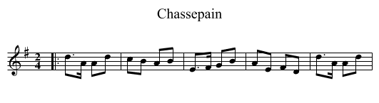 Chassepain - staff notation