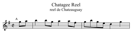 Chatagee Reel - staff notation