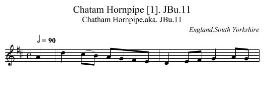 Chatam Hornpipe [1]. JBu.11 - staff notation