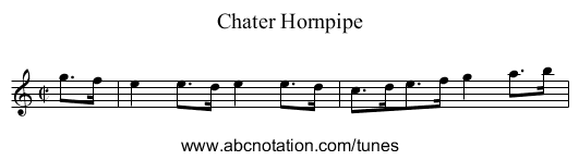 Chater Hornpipe - staff notation
