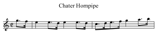 Chater Hornpipe - staff notation