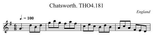 Chatsworth. THO4.181 - staff notation
