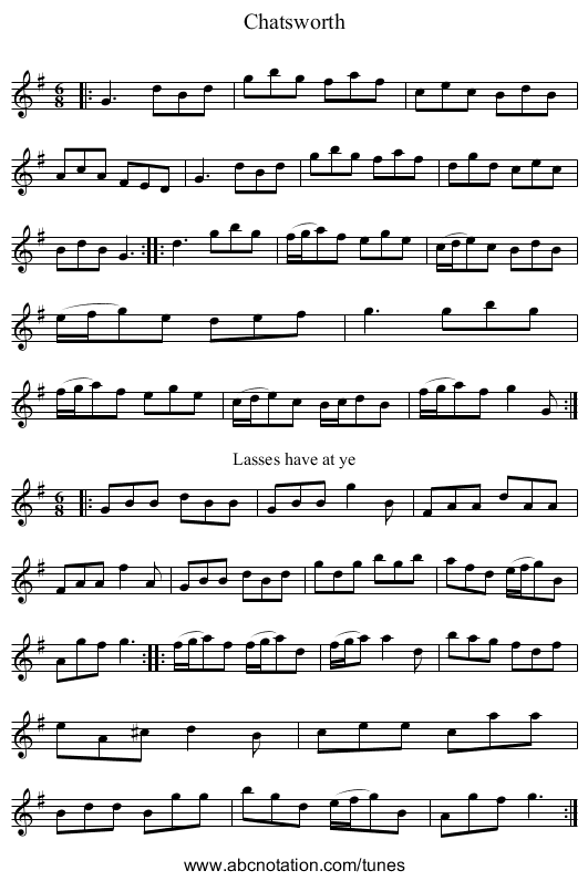 Chatsworth - staff notation