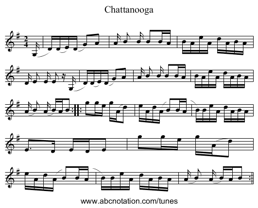 Chattanooga - staff notation