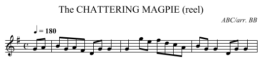 CHATTERING MAGPIE (reel), The - staff notation