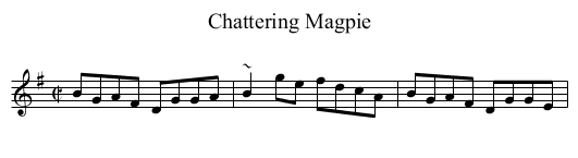 Chattering Magpie - staff notation