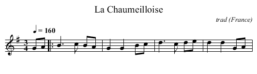Chaumeilloise, La  - staff notation
