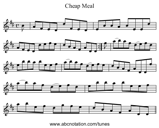 Cheap Meal - staff notation