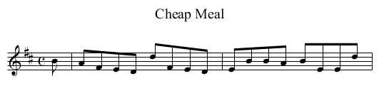 Cheap Meal - staff notation
