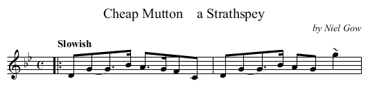 Cheap Mutton    a Strathspey - staff notation