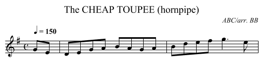 CHEAP TOUPEE (hornpipe), The - staff notation