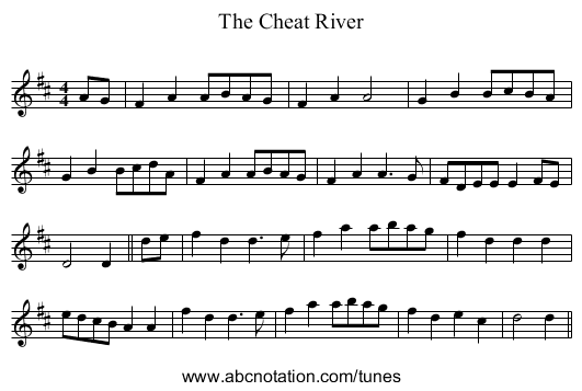 Cheat River, The - staff notation