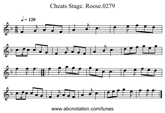 Cheats Stage. Roose.0279 - staff notation