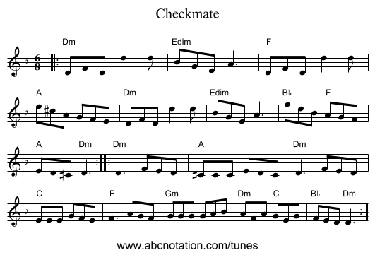 Checkmate - staff notation