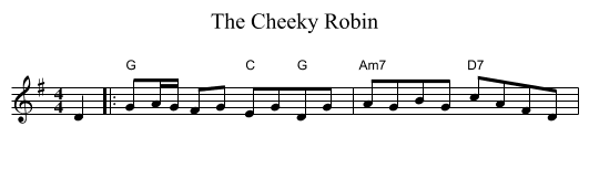 Cheeky Robin, The  - staff notation