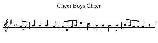 Cheer Boys Cheer - staff notation