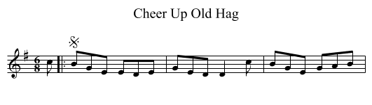 Cheer Up Old Hag - staff notation