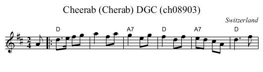 Cheerab (Cherab) DGC (ch08903) - staff notation
