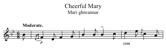 Cheerful Mary - staff notation