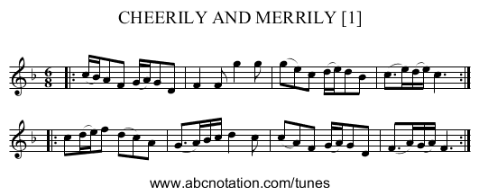 CHEERILY AND MERRILY [1] - staff notation