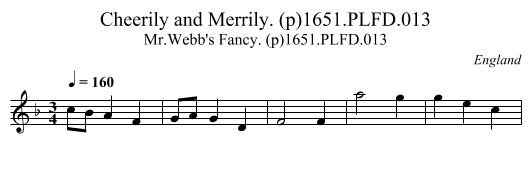 Cheerily and Merrily. (p)1651.PLFD.013 - staff notation